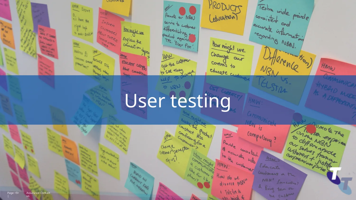 User testing and synthesis