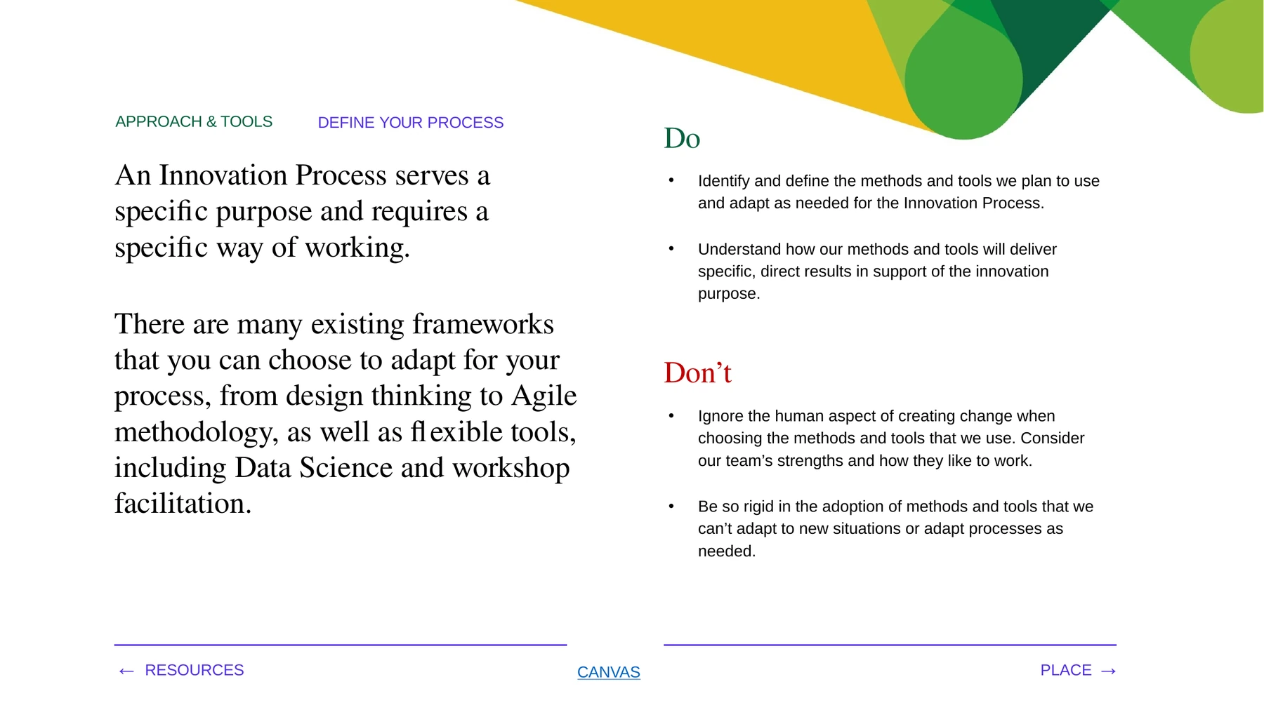 Methods and tools for innovation